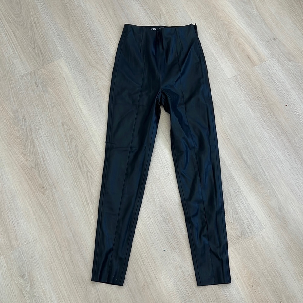 Zara leather leggingss